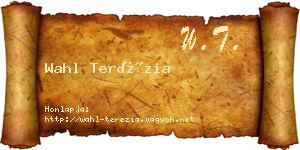 Wahl Terézia névjegykártya