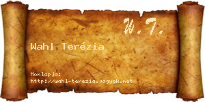 Wahl Terézia névjegykártya